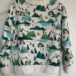 Little Sleepies Green and White Mountain Adventure Sweatshirt